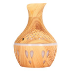 Aromatherapy Humidifier 300ml Wood Grain Design USB Powered Desktop Humidifier with LED Color Light for Home