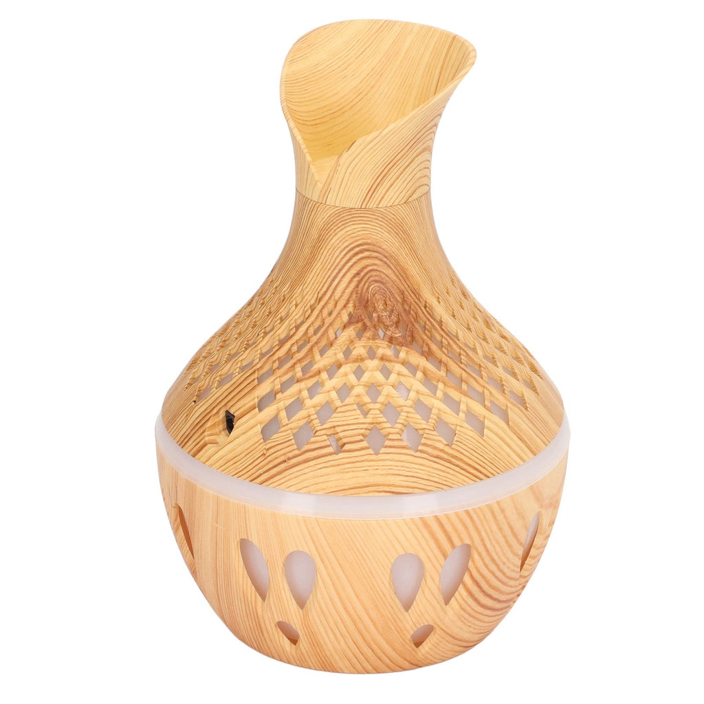 Aromatherapy Humidifier 300ml Wood Grain Design USB Powered Desktop Humidifier with LED Color Light for Home