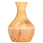 Aromatherapy Humidifier 300ml Wood Grain Design USB Powered Desktop Humidifier with LED Color Light for Home