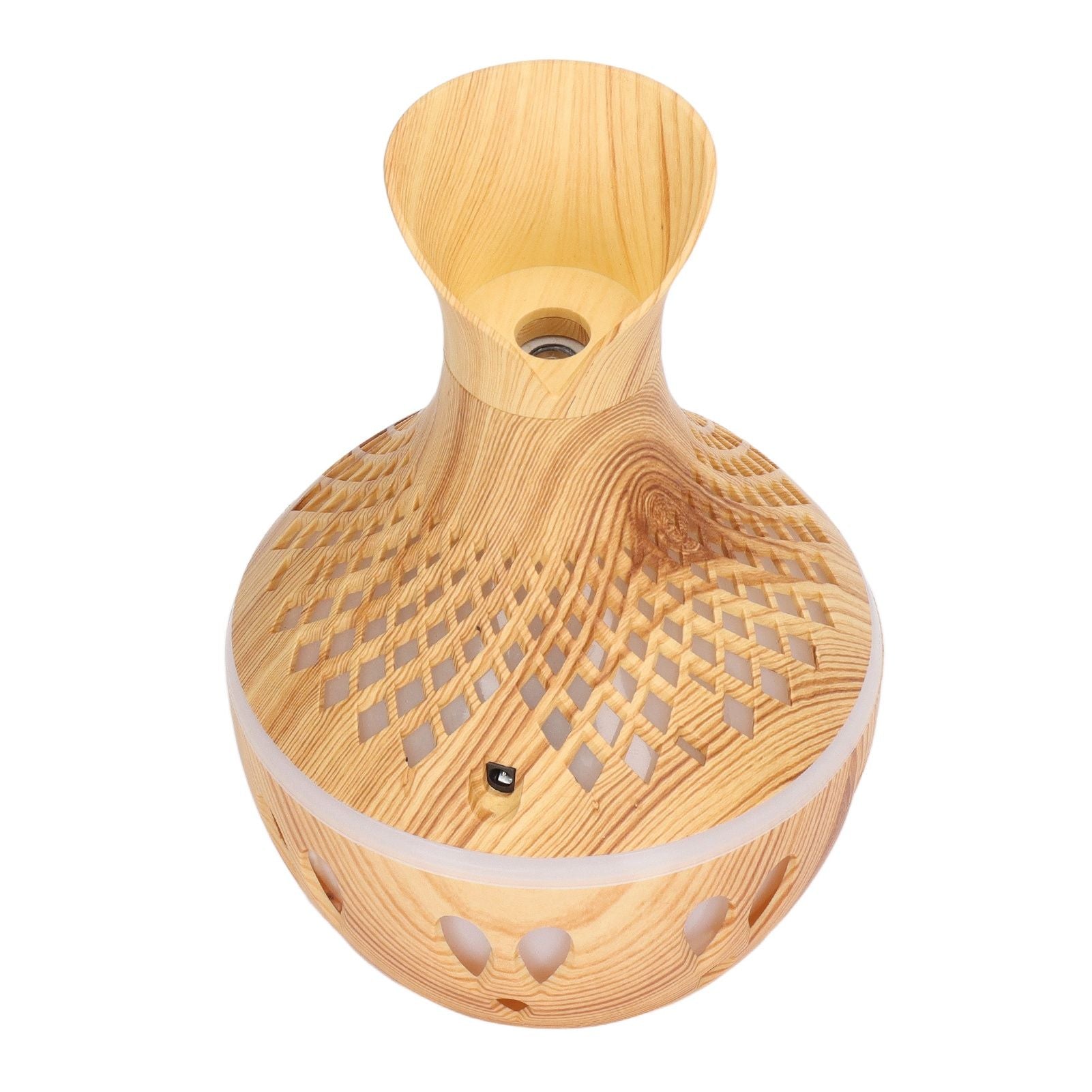 Aromatherapy Humidifier 300ml Wood Grain Design USB Powered Desktop Humidifier with LED Color Light for Home