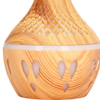 Aromatherapy Humidifier 300ml Wood Grain Design USB Powered Desktop Humidifier with LED Color Light for Home