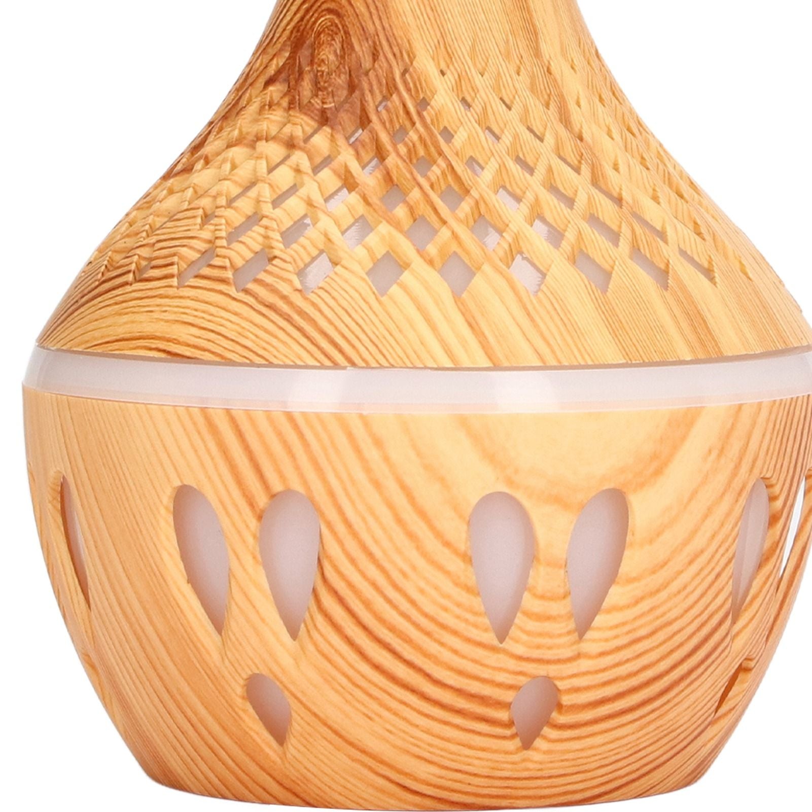 Aromatherapy Humidifier 300ml Wood Grain Design USB Powered Desktop Humidifier with LED Color Light for Home