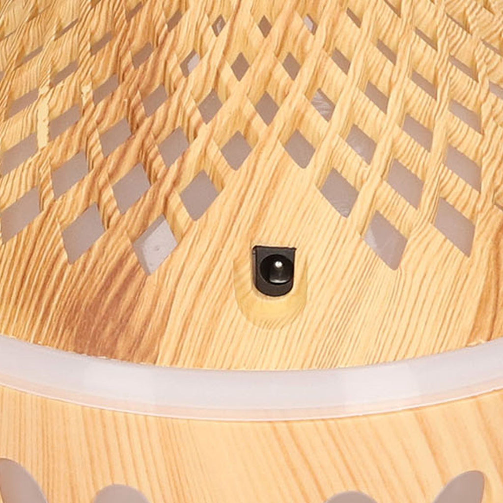 Aromatherapy Humidifier 300ml USB Powered Wood Grain Desktop Humidifier with LED Color Light for Home Bedroom