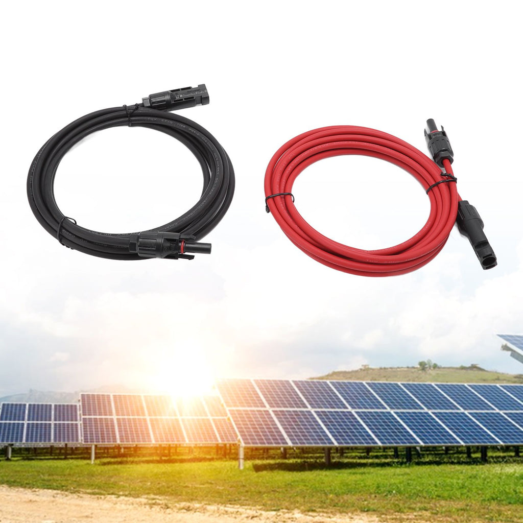 Solar Panel PV Cable Black Red Solar Panel Extension Cable with Male and Female Connectors 3m