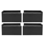 4pcs Furniture Riser Black Enlarged Widened Rectangle Rubber 3in Furniture Leg Mat for Home