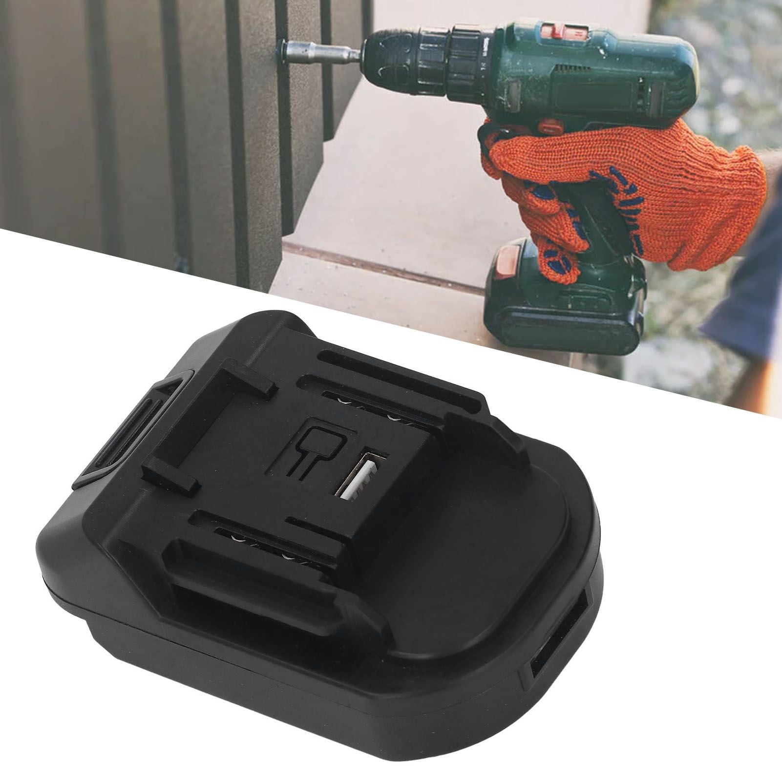 Battery Adapter Converter ABS with USB Interface 18V to 20V Battery Converter Adapter for Electric Tool