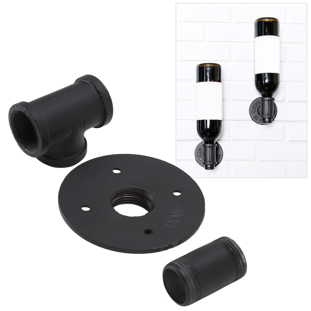 2 Sets Single Bottle Wine Rack Iron Wall Mounted Hanging Wine Display Holder for Bar Home Decoration
