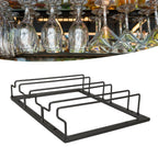 Iron Art Upside Down Wine Glass Holder European Style Hanging Wine Glass Rack Under Cabinet Black