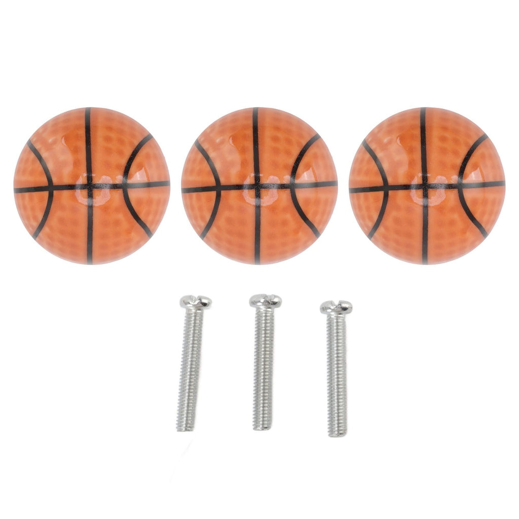 3 Set Basketball Cabinet Kitchen Home Knobs Ball Type Single Hole Drawer Ceramic Handle