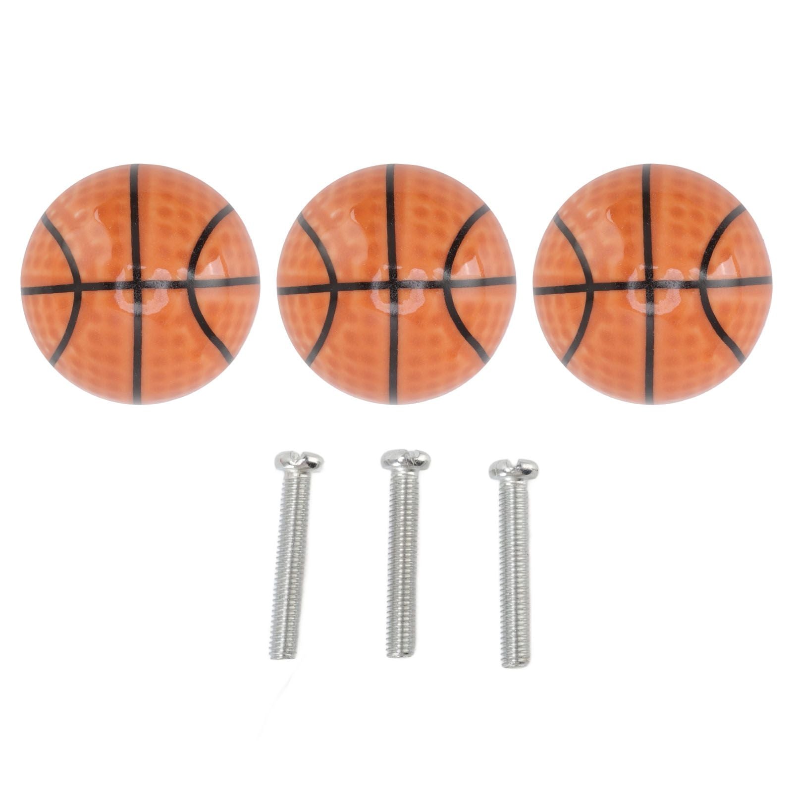3 Set Basketball Cabinet Kitchen Home Knobs Ball Type Single Hole Drawer Ceramic Handle