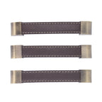 3Pcs Wardrobe Door Leather Handle Antique Drawer Pull Handle Luggage Wine Box Handle Brown