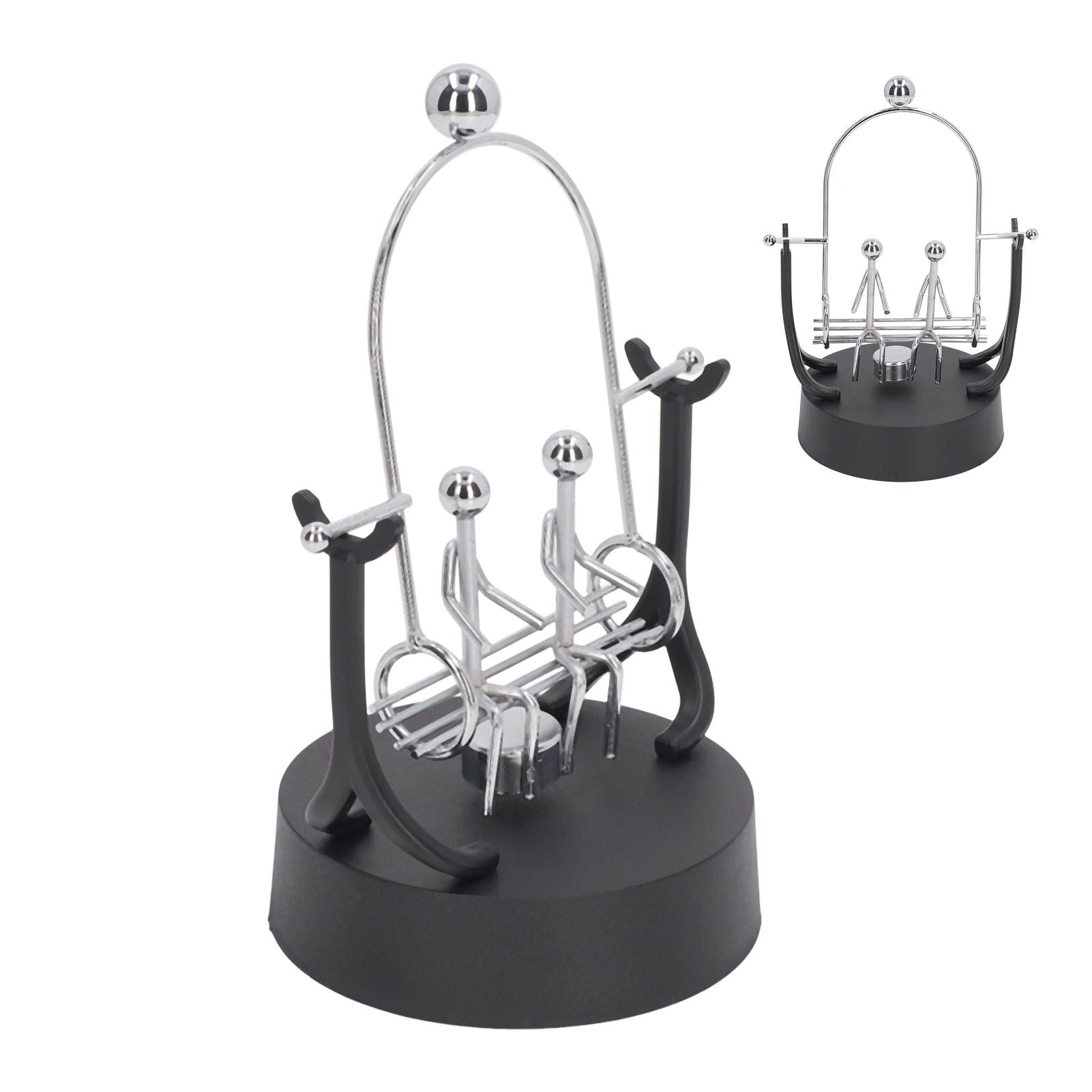 Perpetual Motion Machine Couples Swing Shape Iron Art Electroplating Perpetual Motion Model for Office Desk