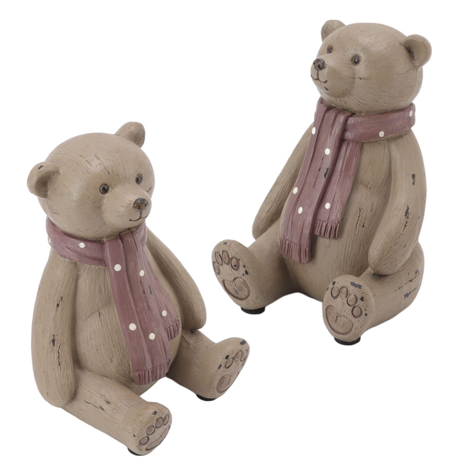 Scarf Bear Ornament Exquisite Workmanship Resin Bear Statue with Antislip Soft Rubber Pad for Living Room Porch
