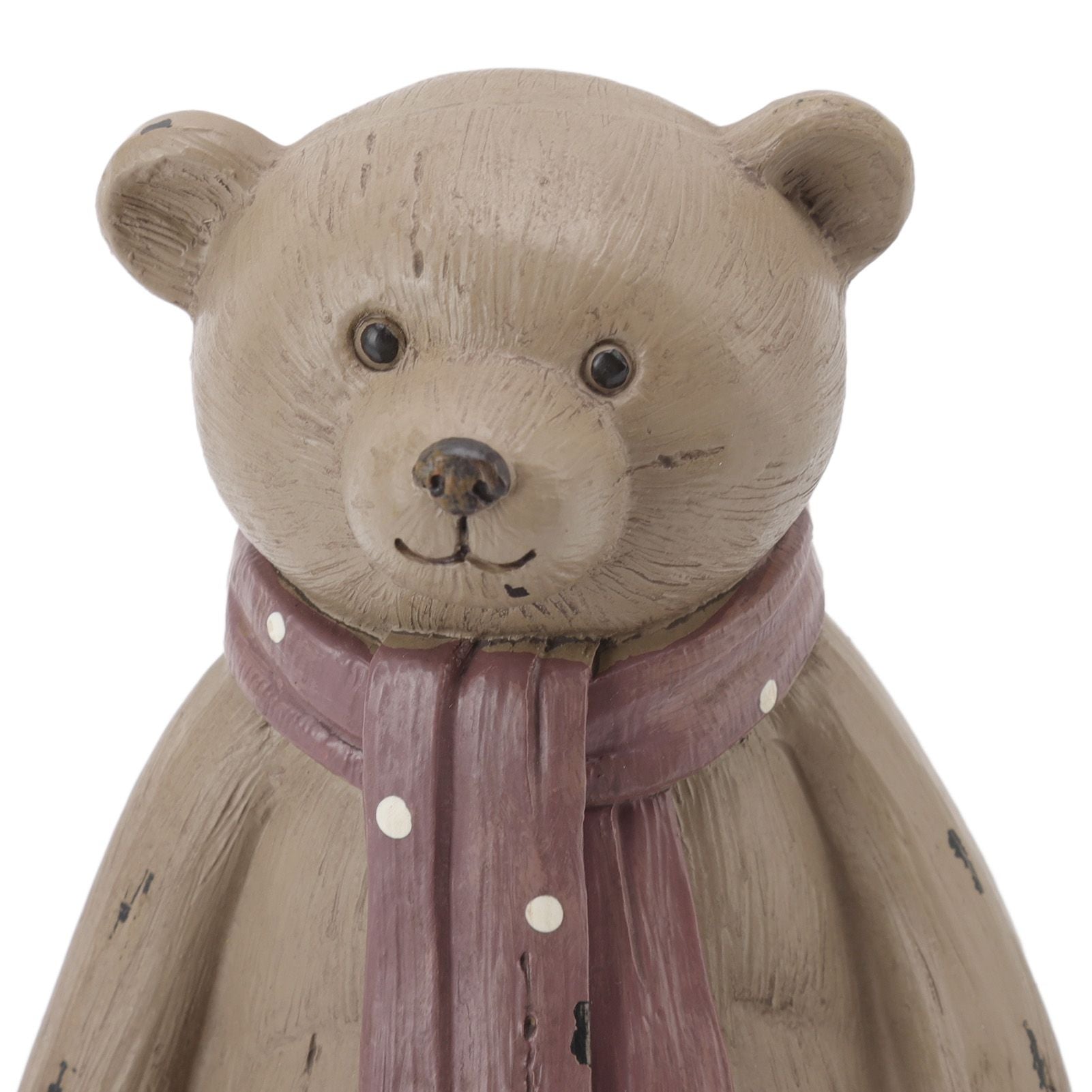 Scarf Bear Ornament Exquisite Workmanship Resin Bear Statue with Antislip Soft Rubber Pad for Living Room Porch