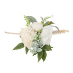 Wrist Corsages for Wedding Bride Wrist Flower Decorative White Roses and Green Leaves for Prom Party