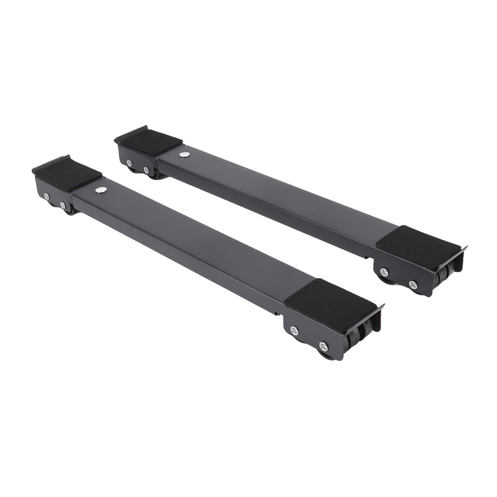 2 Sets Mobile Roller Bracket Furniture Raised Base Moving Wheels for Refrigerator Washing Machine Black