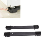 2 Sets Mobile Roller Bracket Furniture Raised Base Moving Wheels for Refrigerator Washing Machine Black