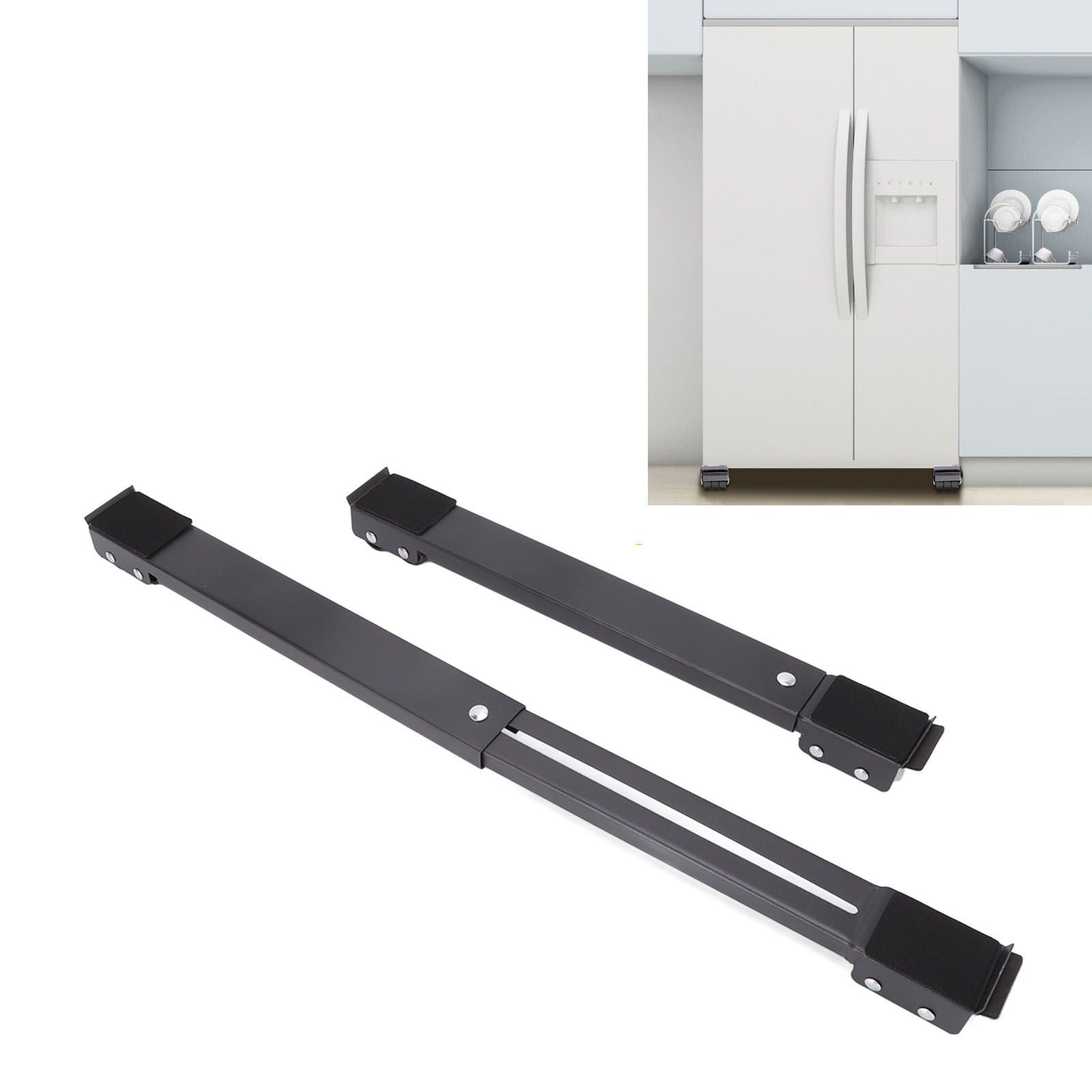2 Sets Mobile Roller Bracket Furniture Raised Base Moving Wheels for Refrigerator Washing Machine Black