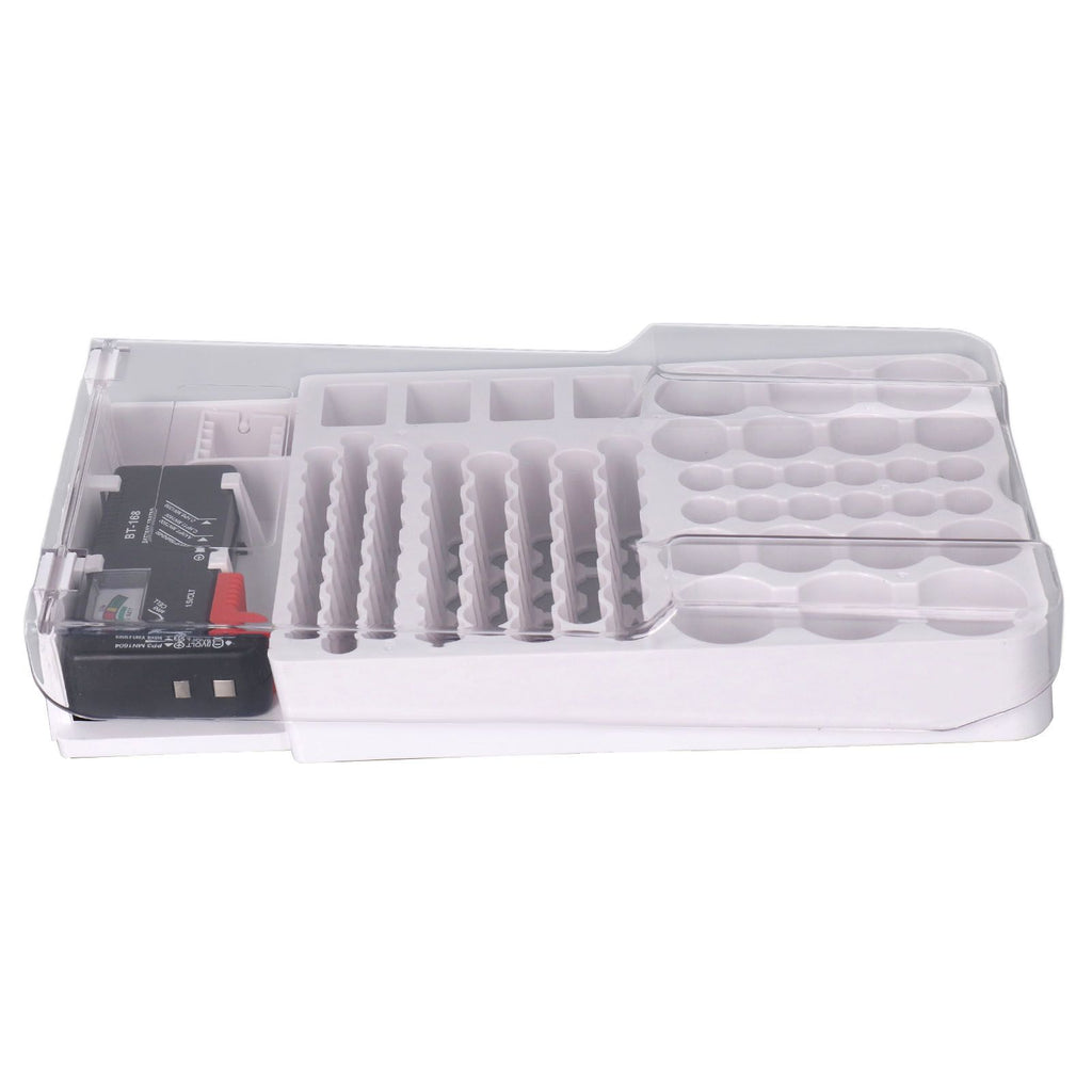 Battery Storage Box Soft Padding Battery Carrying Case with Capacity Test Instrument