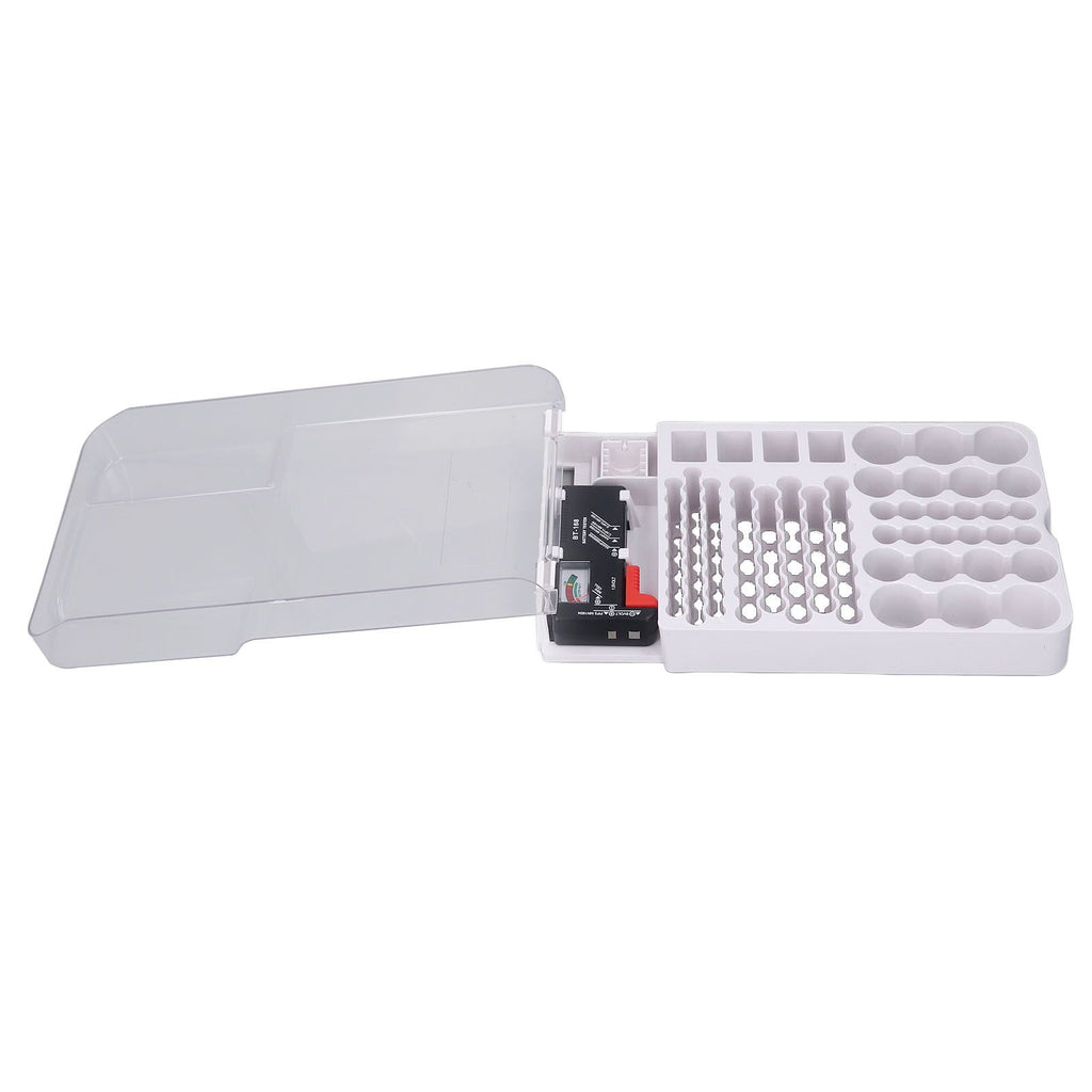 Battery Storage Box Soft Padding Battery Carrying Case with Capacity Test Instrument
