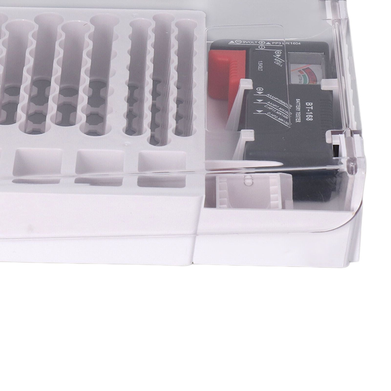 Battery Storage Box Soft Padding Battery Carrying Case with Capacity Test Instrument