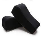 Ergonomic Chair Armrest Pads Gaming Chair Armrest Cushions Elbow Pillow Curved Model for Computer Wheelchair Black Cotton Front 10cm Back 7cm