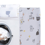 Dust Cover Cartoon Pattern Waterproof UV Resistance Anti Dirty Thickened Cover for 10kg Washing Machine Cat Clamshell Type 55 X 75 X 100