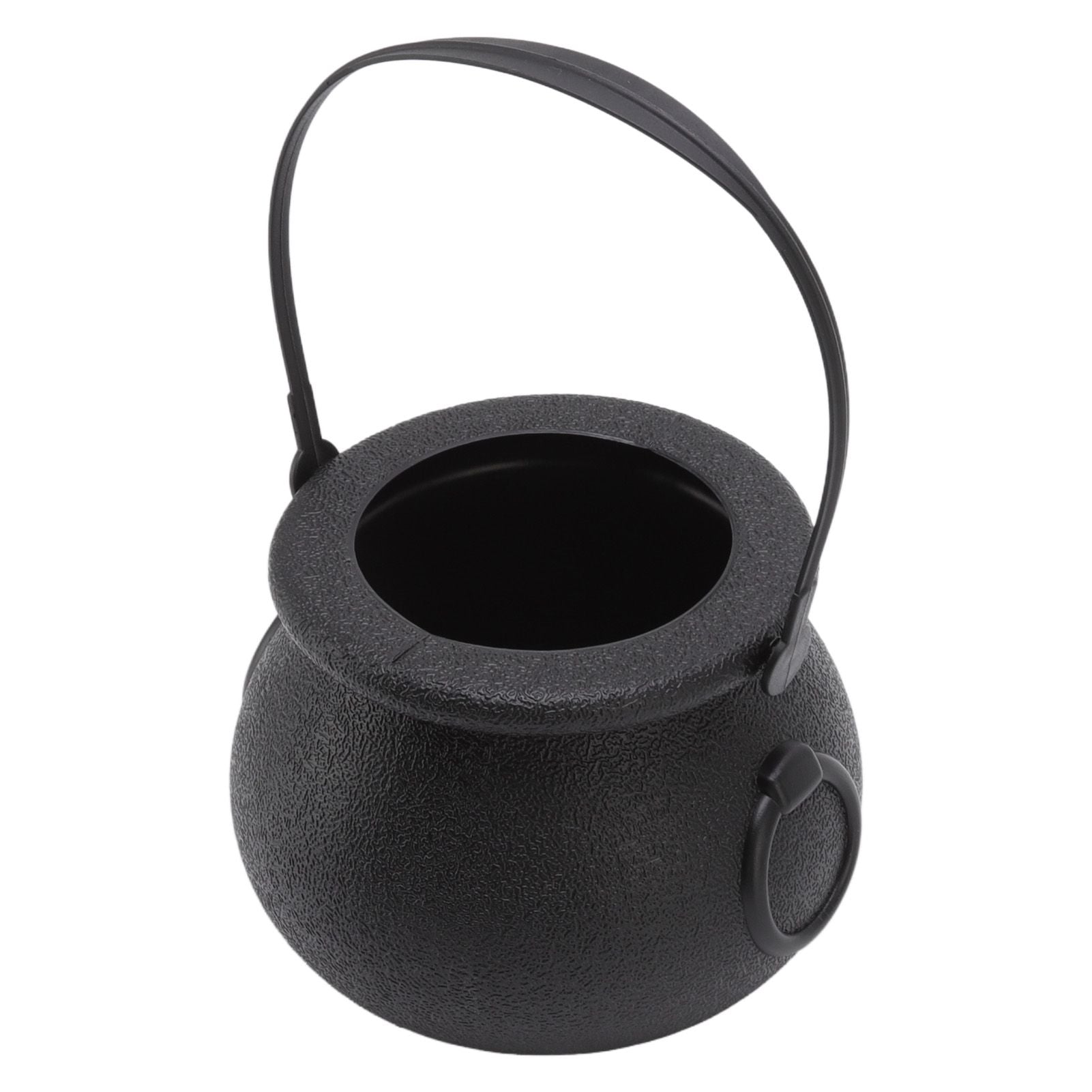 Candy Bucket Plastic Black Portable Cauldron Kettle Halloween Party Decoration with Handle for Kids