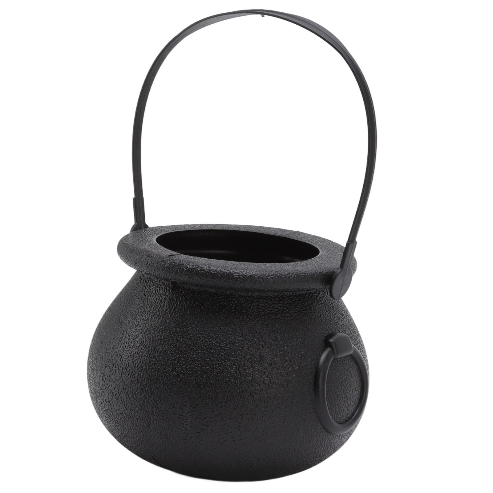 Candy Bucket Plastic Black Portable Cauldron Kettle Halloween Party Decoration with Handle for Kids