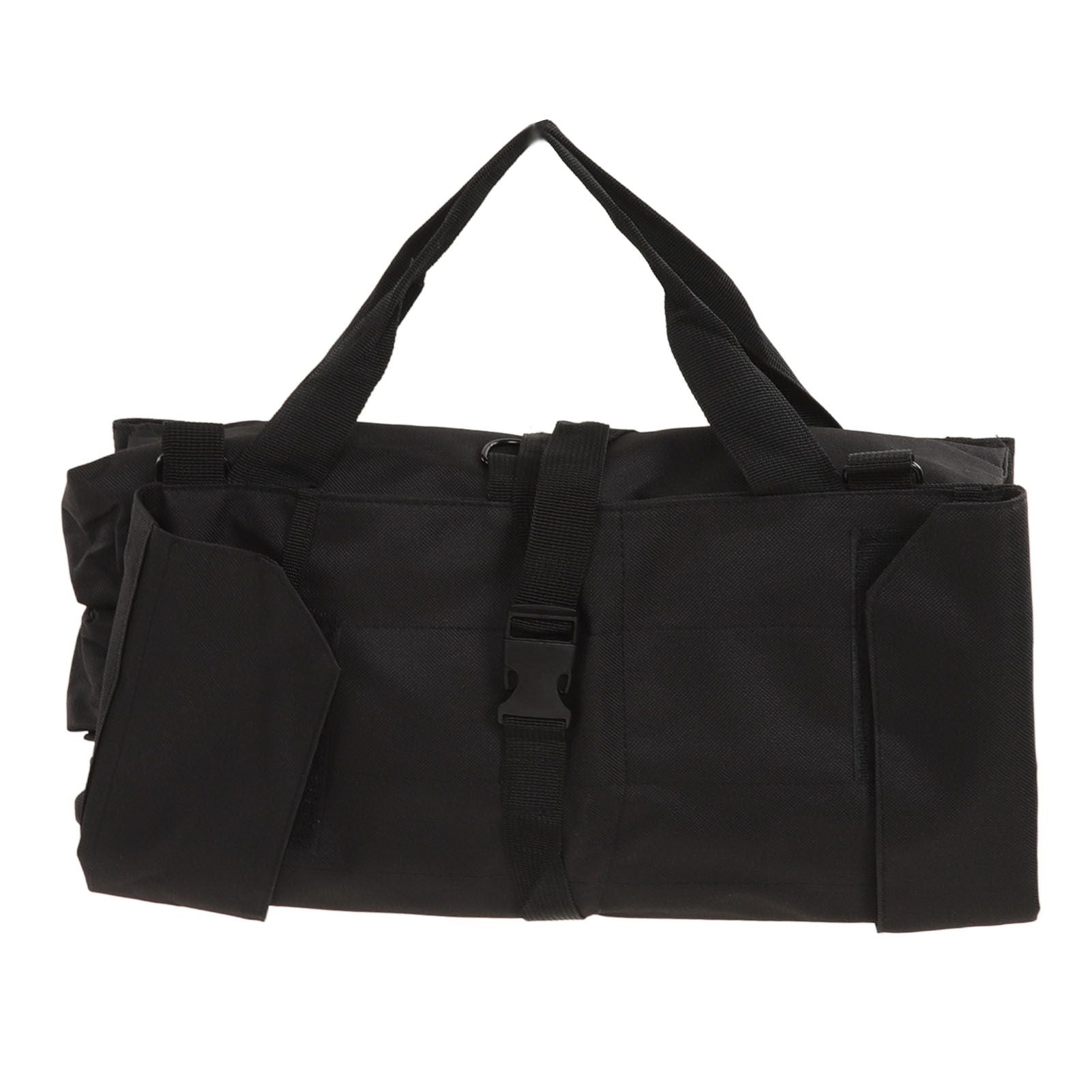 Roll Up Tool Bag Multi Purpose Tool Pouch Portable Multi Pocket Hanging Foldable Wrench Storage Carrier Black
