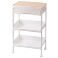 Rolling Cart Large Capacity Eco Friendly PP MDF Sturdy Construction Space Saving Utility Cart For Beauty Salon Dormitory 3 Tier, with Cover and Wheel