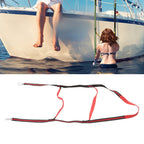 Boat Marine Rope Ladder Boarding Rope Ladder for Inflatable Boat Kayak Motorboat Canoeing Red 3 Stairs