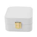 Jewelry Case Small Jewelry Box Organizer Display Storage Portable for Rings and Earrings Beige