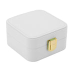 Jewelry Case Small Jewelry Box Organizer Display Storage Portable for Rings and Earrings Beige