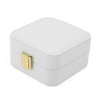 Jewelry Case Small Jewelry Box Organizer Display Storage Portable for Rings and Earrings Beige