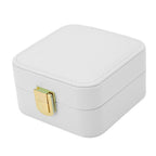 Jewelry Case Small Jewelry Box Organizer Display Storage Portable for Rings and Earrings Beige