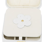 Jewelry Case Small Jewelry Box Organizer Display Storage Portable for Rings and Earrings Beige