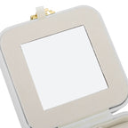 Jewelry Case Small Jewelry Box Organizer Display Storage Portable for Rings and Earrings Beige