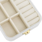 Jewelry Case Small Jewelry Box Organizer Display Storage Portable for Rings and Earrings Beige