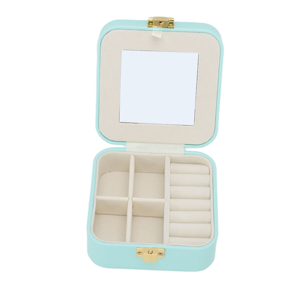 Jewelry Case Small Jewelry Box Organizer Display Storage Portable for Rings and Earrings Mint Green