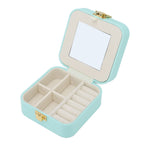 Jewelry Case Small Jewelry Box Organizer Display Storage Portable for Rings and Earrings Mint Green