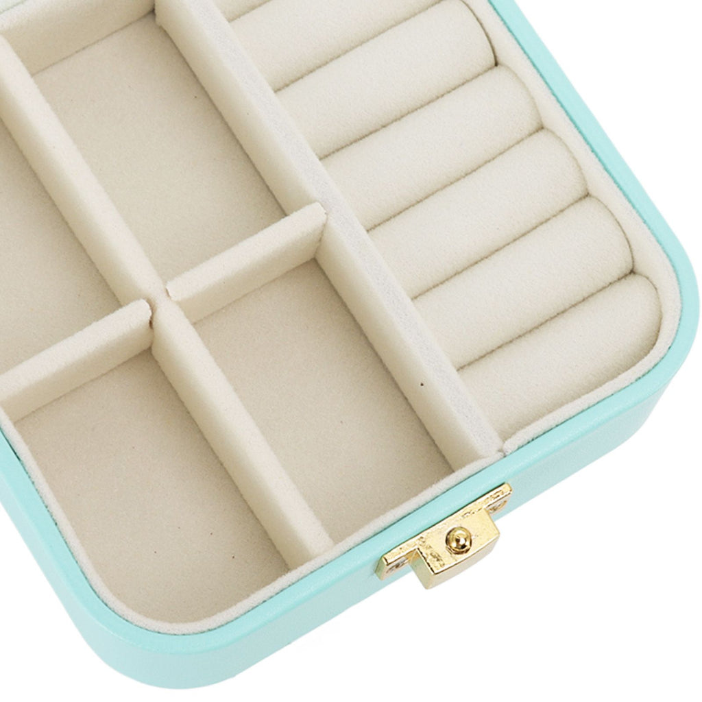 Jewelry Case Small Jewelry Box Organizer Display Storage Portable for Rings and Earrings Mint Green