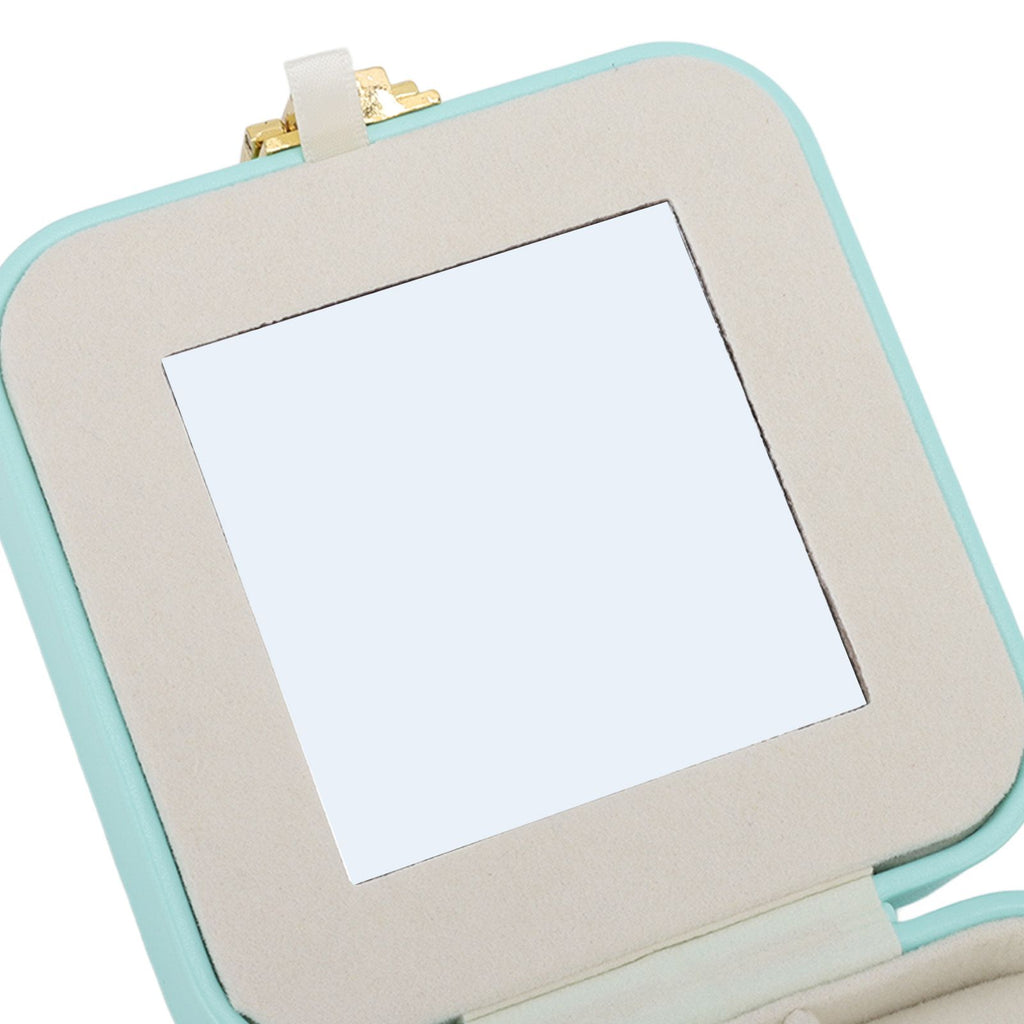 Jewelry Case Small Jewelry Box Organizer Display Storage Portable for Rings and Earrings Mint Green
