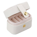 Mini Ring Storage Box PU Leather Small Jewelry Box Organizer Small Travel Earring Case White