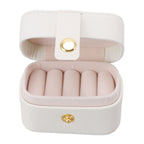 Mini Ring Storage Box PU Leather Small Jewelry Box Organizer Small Travel Earring Case White