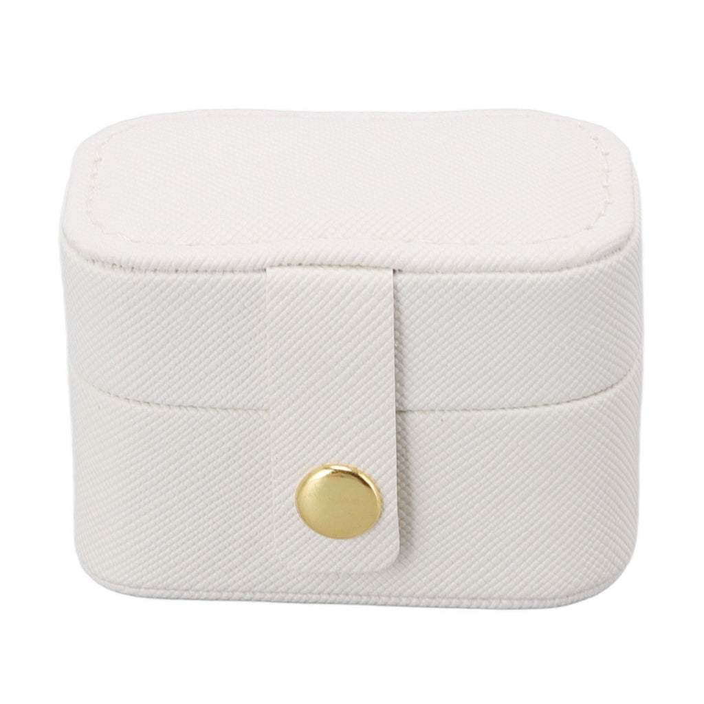 Mini Ring Storage Box PU Leather Small Jewelry Box Organizer Small Travel Earring Case White
