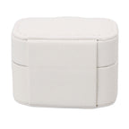 Mini Ring Storage Box PU Leather Small Jewelry Box Organizer Small Travel Earring Case White
