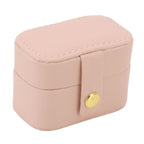 Mini Ring Storage Box PU Leather Small Jewelry Box Organizer Small Travel Earring Case Pink
