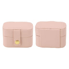 Mini Ring Storage Box PU Leather Small Jewelry Box Organizer Small Travel Earring Case Pink