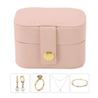 Mini Ring Storage Box PU Leather Small Jewelry Box Organizer Small Travel Earring Case Pink